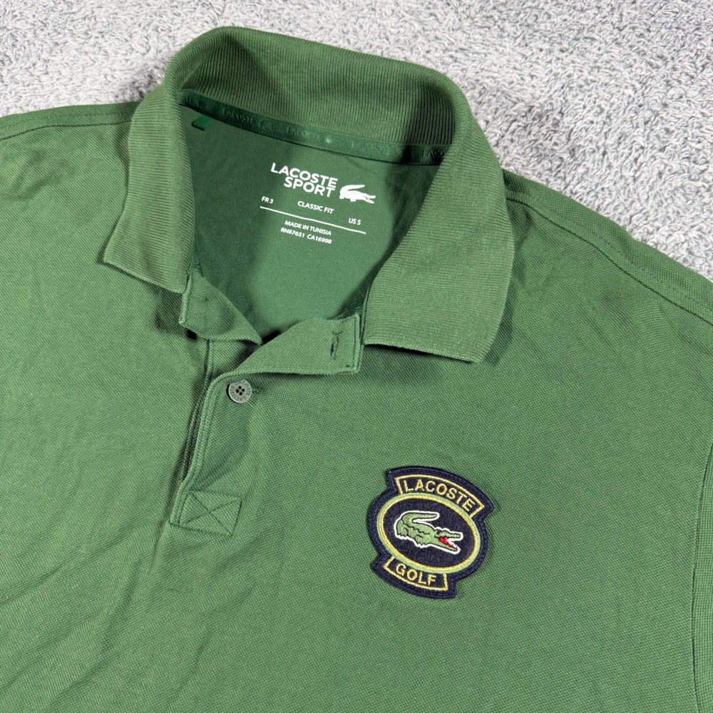 Lacoste Sport Golf Polo Shirt Mens Small Green‎ Big Croc Spell Out Logo